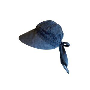 Denim Sun Hat With Tie Back Y2K Casual Hippie 70s Inspired